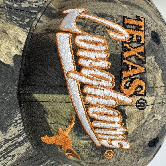 Vintage 90s Texas Longhorns Mossy Oak Camo Snapback Hat UT Outdoor Caps - Picture 9 of 12